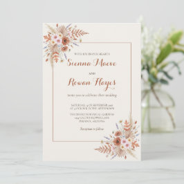 Convites Casamento Boho Terracota Arco & Grama Pampas
