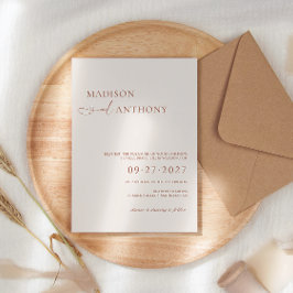 Convites Casamento Boho Terracota Moderno e Minimalista