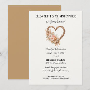 Convites Casamento Boho Terroso Elegante Simples