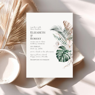 Convites Casamento Boho Tropical Orquídea e Monstera