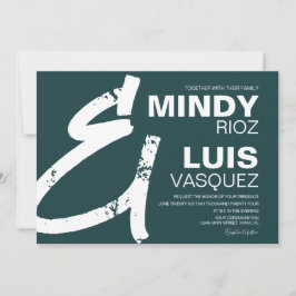 Convites Casamento BOLD E comercial Grunge Verde 
