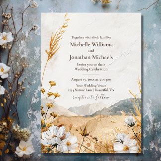 Convites Casamento bonito Boho Mountain Wildflower