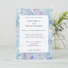 Convites Casamento bonito de Flores Brancas Roxas