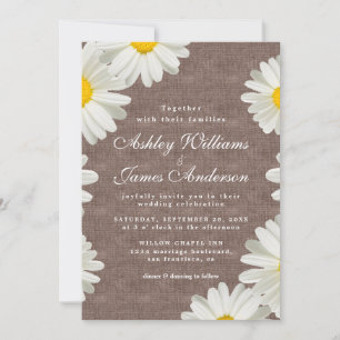 Convites Casamento bonito de Linen Russo Floral Branca por 