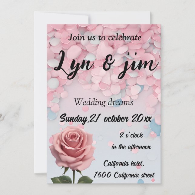 Convites Casamento bonito e legal (Frente)