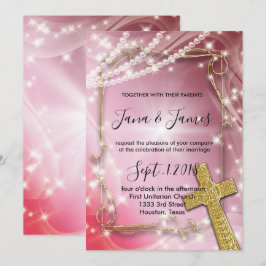 Convites Casamento bonito Pearl Rosa