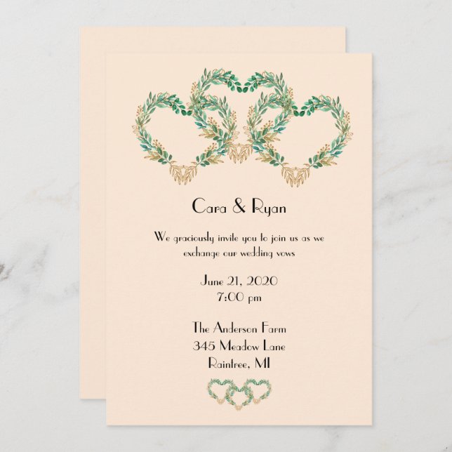 Convites Casamento Bonito romântico russo (Frente/Verso)