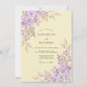 Convites Casamento Borboleta Amarela Wisteria