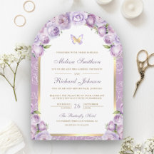 Casamento Borboleta Arco Floral Roxo Lavanda Doura