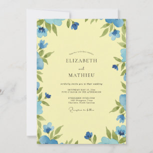 Convites Casamento Borboleta Eucalipto Folhagem Periwinkle
