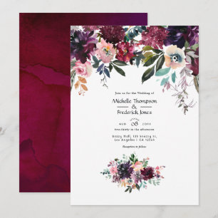 Convites Casamento Bordeaux Wine Colorways
