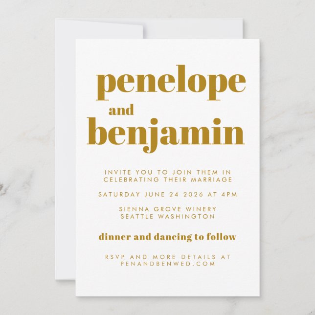 Convites Casamento Botânico All-in-One da Groovy Retro 70s (Frente)