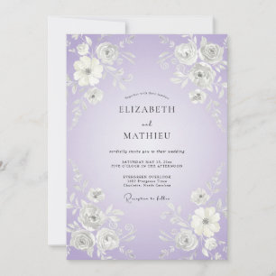 Convites Casamento Botânico Arejado de Lavanda