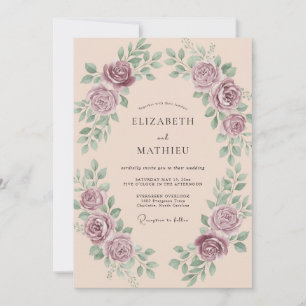 Convites Casamento Botânico Arejado Rosa Velho