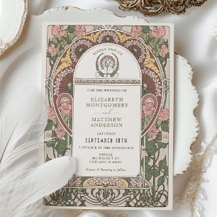 Convites Casamento Botânico Art Nouveau