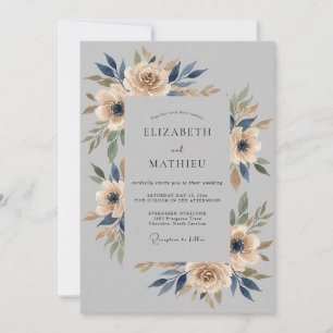 Convites Casamento Botânico Atmosférico com Carvão