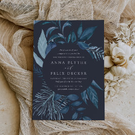 Convites Casamento Botânico Azure Blue
