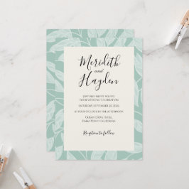 Convites Casamento botânico Boho azul