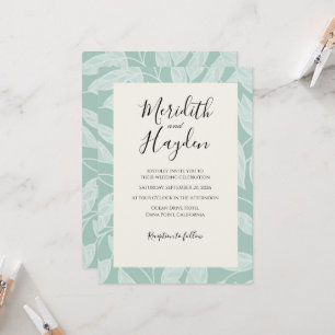 Convites Casamento botânico Boho azul