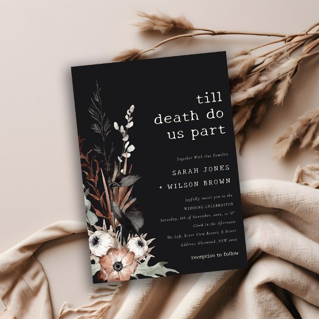 Convites Casamento Botânico Bótico Rust Negro (Criador carregado)