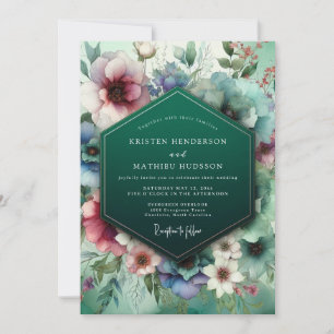 Convites Casamento Botânico Caprichoso Esmeralda