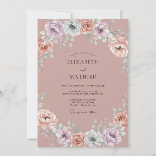 Convites Casamento Botânico Caprichoso Malva