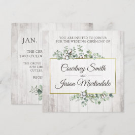 Convites Casamento Botânico Da Madeira Rústica Do Sul Do Al