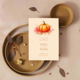 Convites Casamento Botânico De Abóbora A Data