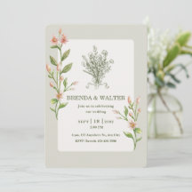 Casamento Botânico de Aguarela de Flor Silvestre B