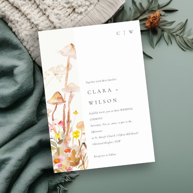 Convites Casamento Botânico de Chic Wildflower Autumn (Criador carregado)