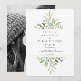 Convites Casamento Botânico de Eucalipto Verde