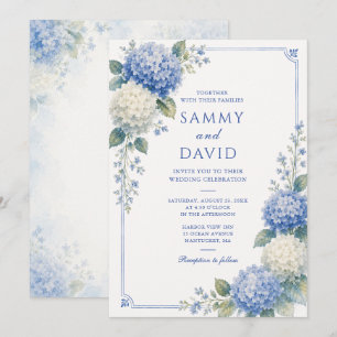 Convites Casamento Botânico de Hortênsia Azul