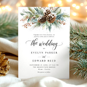 Convites Casamento Botânico de inverno de Natal