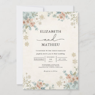 Convites Casamento Botânico De Inverno Floral Mutado