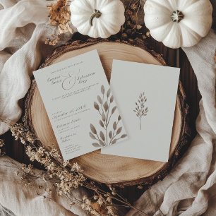 Convites Casamento Botânico de Ivory & Ash Fall
