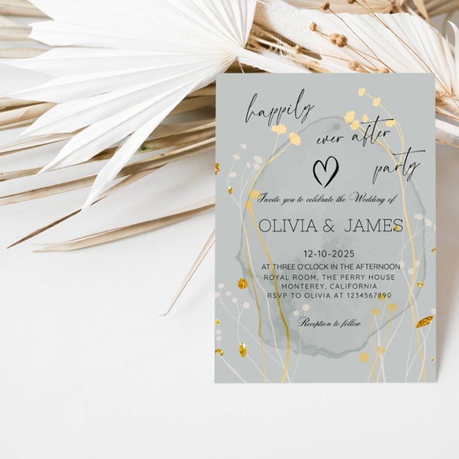 Convites Casamento Botânico de Luxo - Festa Felizes para Se (Criador carregado)
