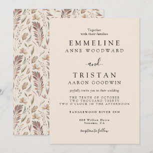 Convites Casamento Botânico de Outono Boho