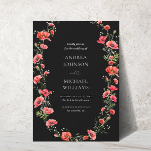 Convites Casamento Botânico de Primavera de Script de Coraç
