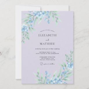 Convites Casamento Botânico Delicado Lavanda