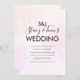 Convites Casamento Botânico Desenhado Pela Mão De Monstera