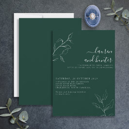 Convites Casamento Botânico Do Esmeralda Verde Moderno Invi