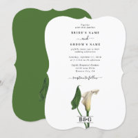 Casamento Botânico Elegante Calla Lily Green