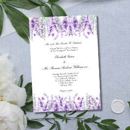 Convites Casamento Botânico Elegante Floral lavanda