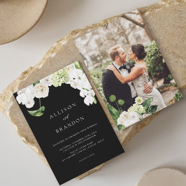 Convites Casamento Botânico Elegante Greenery com Foto