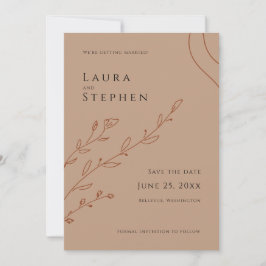 Convites Casamento Botânico Elegante Salve a Data