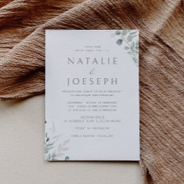 Convites Casamento Botânico Elegante Verde Moderno