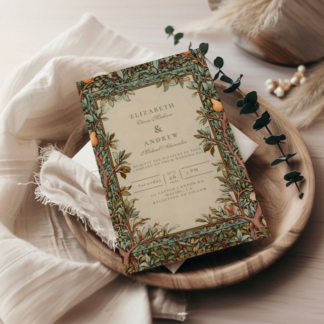 Convites Casamento Botânico em Pomar Vintage (Criador carregado)