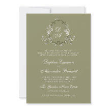 Casamento Botânico em Verde Sage Monogramado