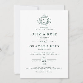 Convites Casamento Botânico Emerald Greenery Vintage