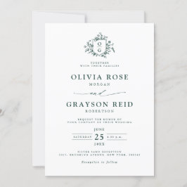 Convites Casamento Botânico Emerald Greenery Vintage
